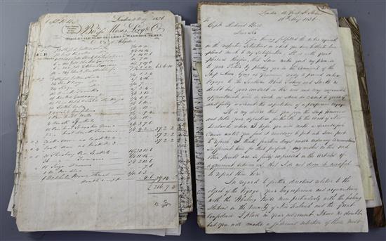Merchant Naval interest - an archive of letters principally from the 1830-50s relating to trade